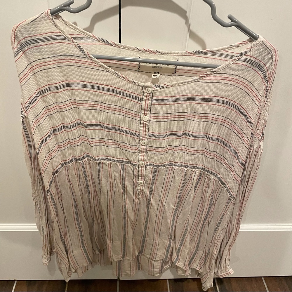 Max studio striped blouse